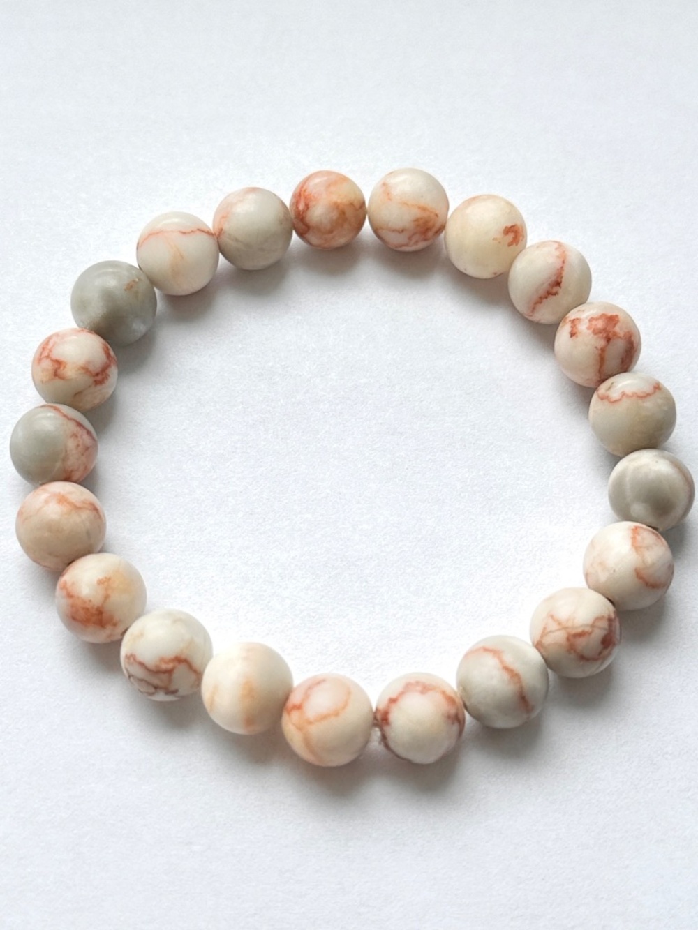 Red Net Jasper Bead Bracelet 8mm Natural Stone